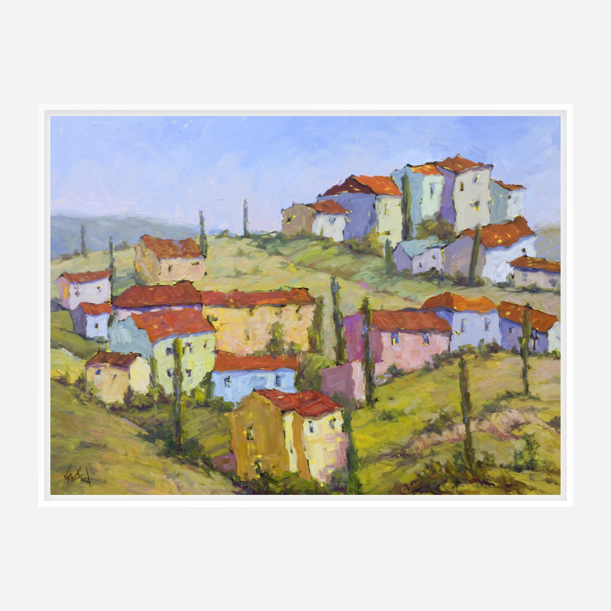 Sienna Hillside Artist Enhanced Canvas Print