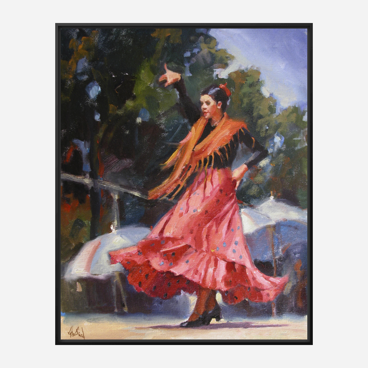 Spanish Dancer Artist Enhanced Canvas Print