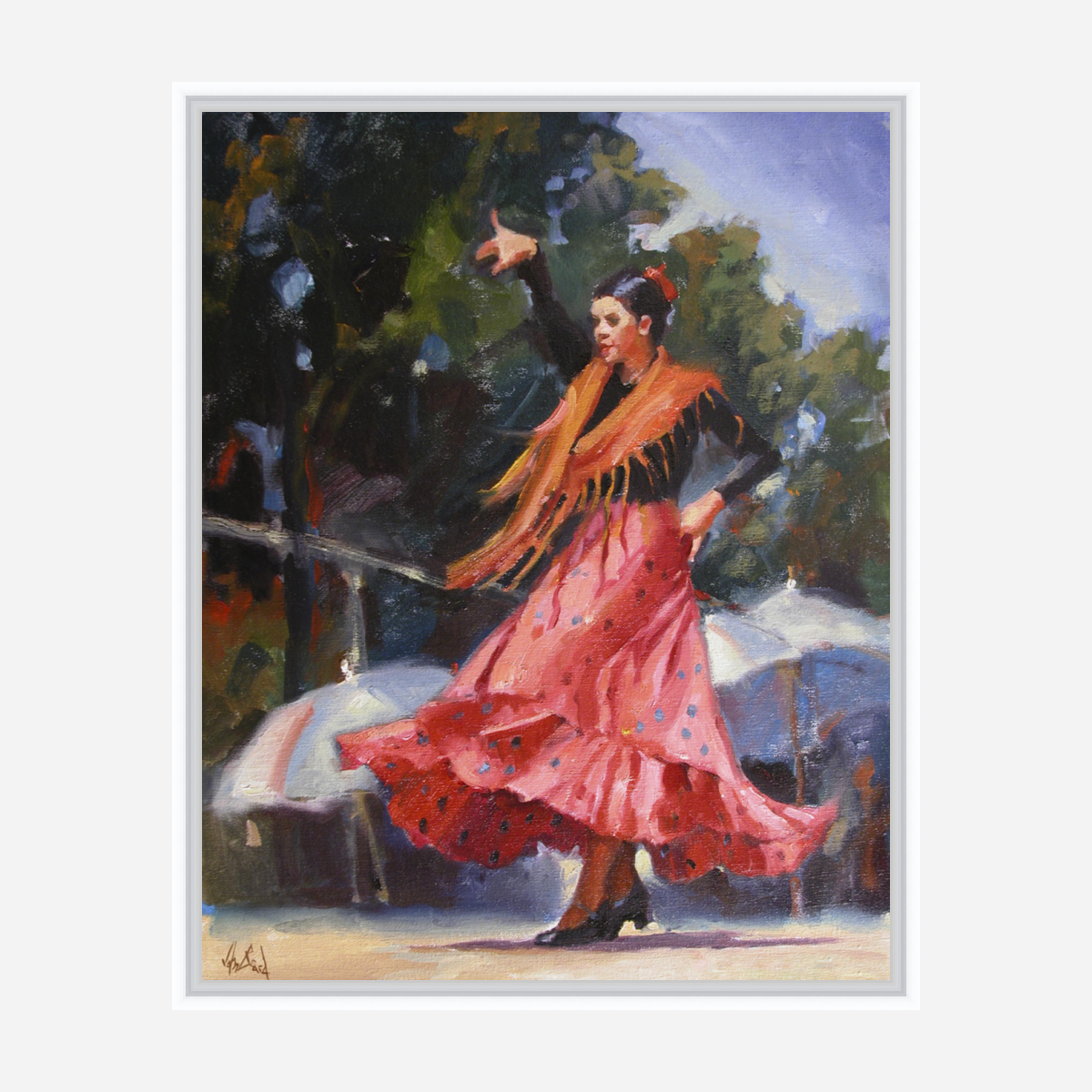 Spanish Dancer Artist Enhanced Canvas Print