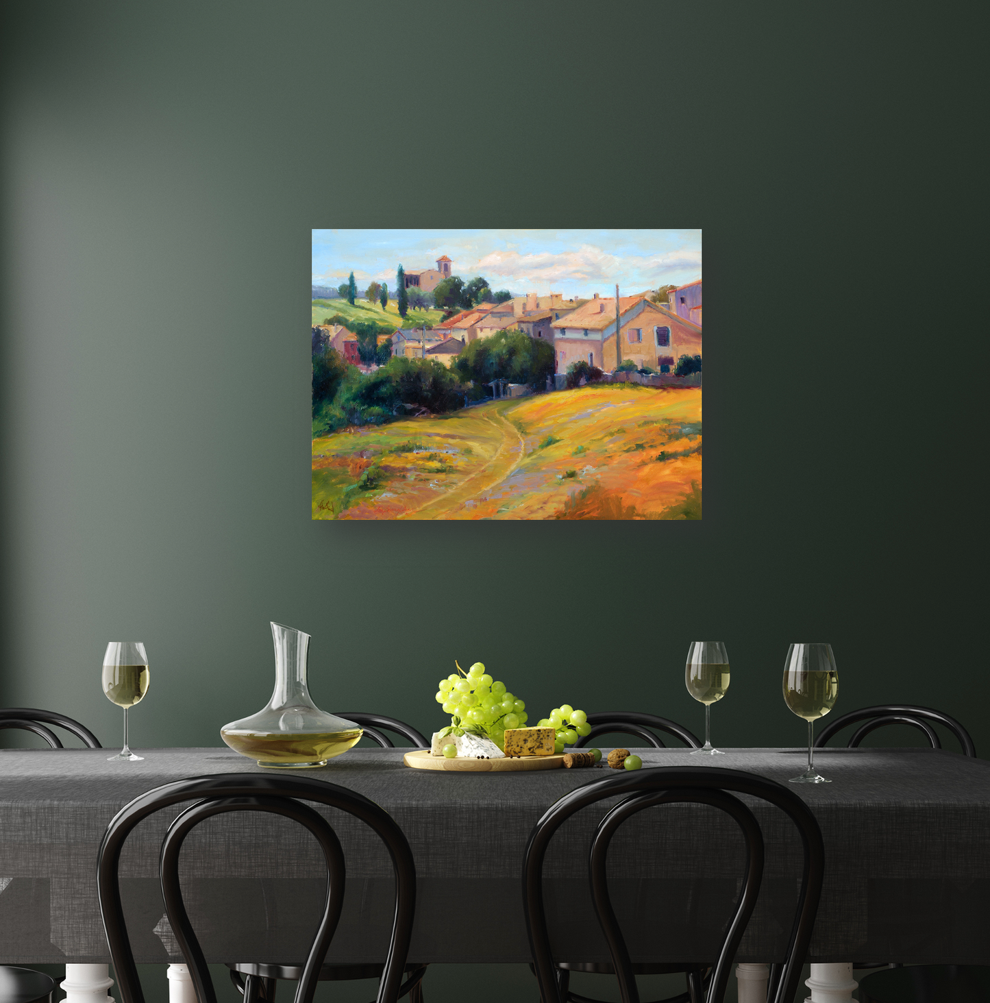 Spanish Village Artist Enhanced Canvas Print