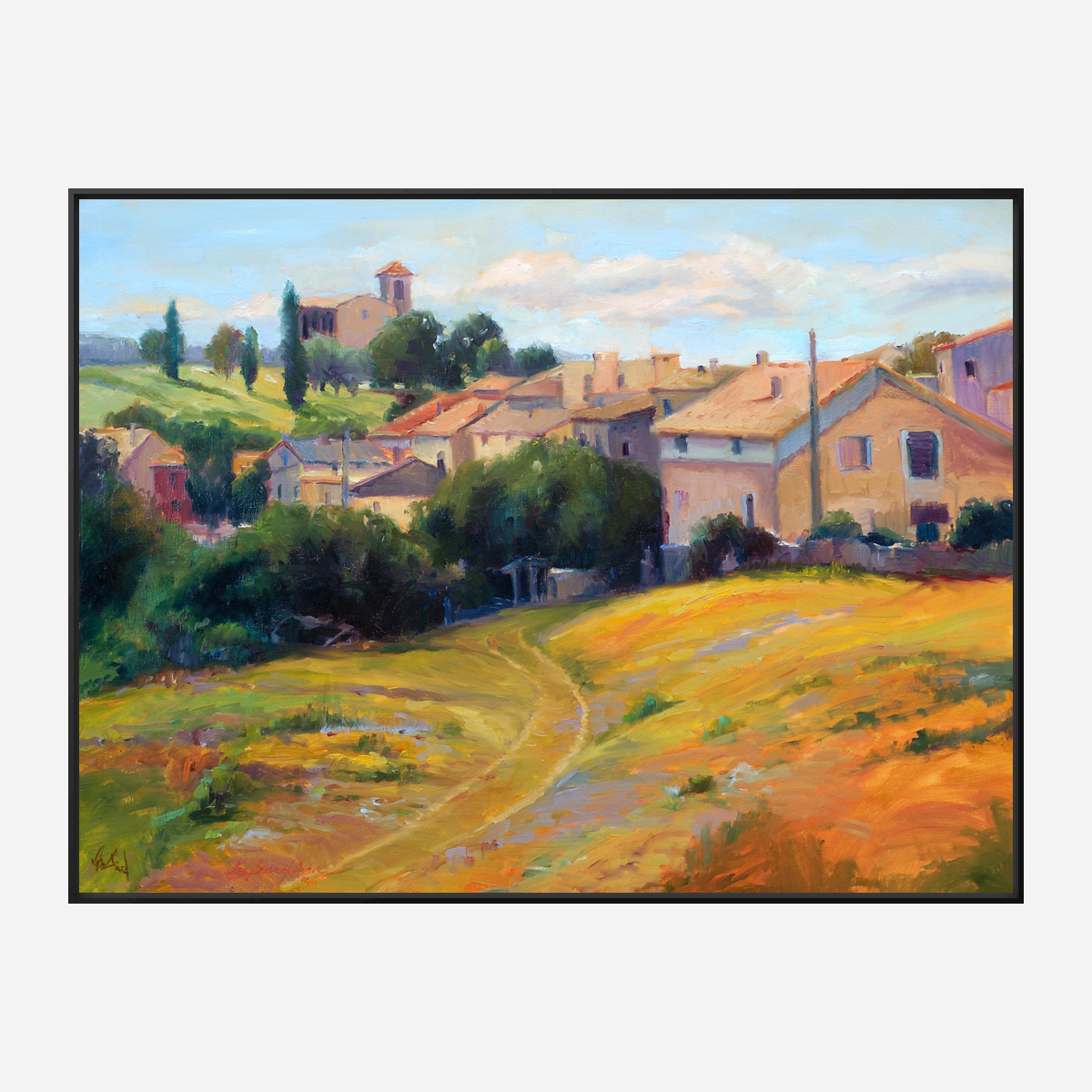 Spanish Village Artist Enhanced Canvas Print