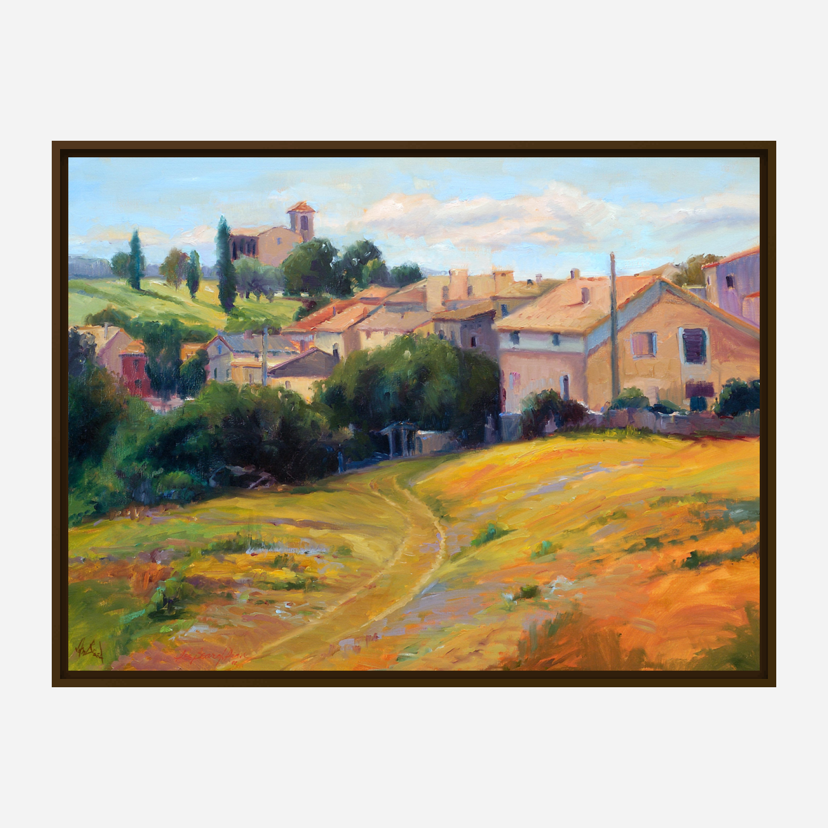 Spanish Village Artist Enhanced Canvas Print