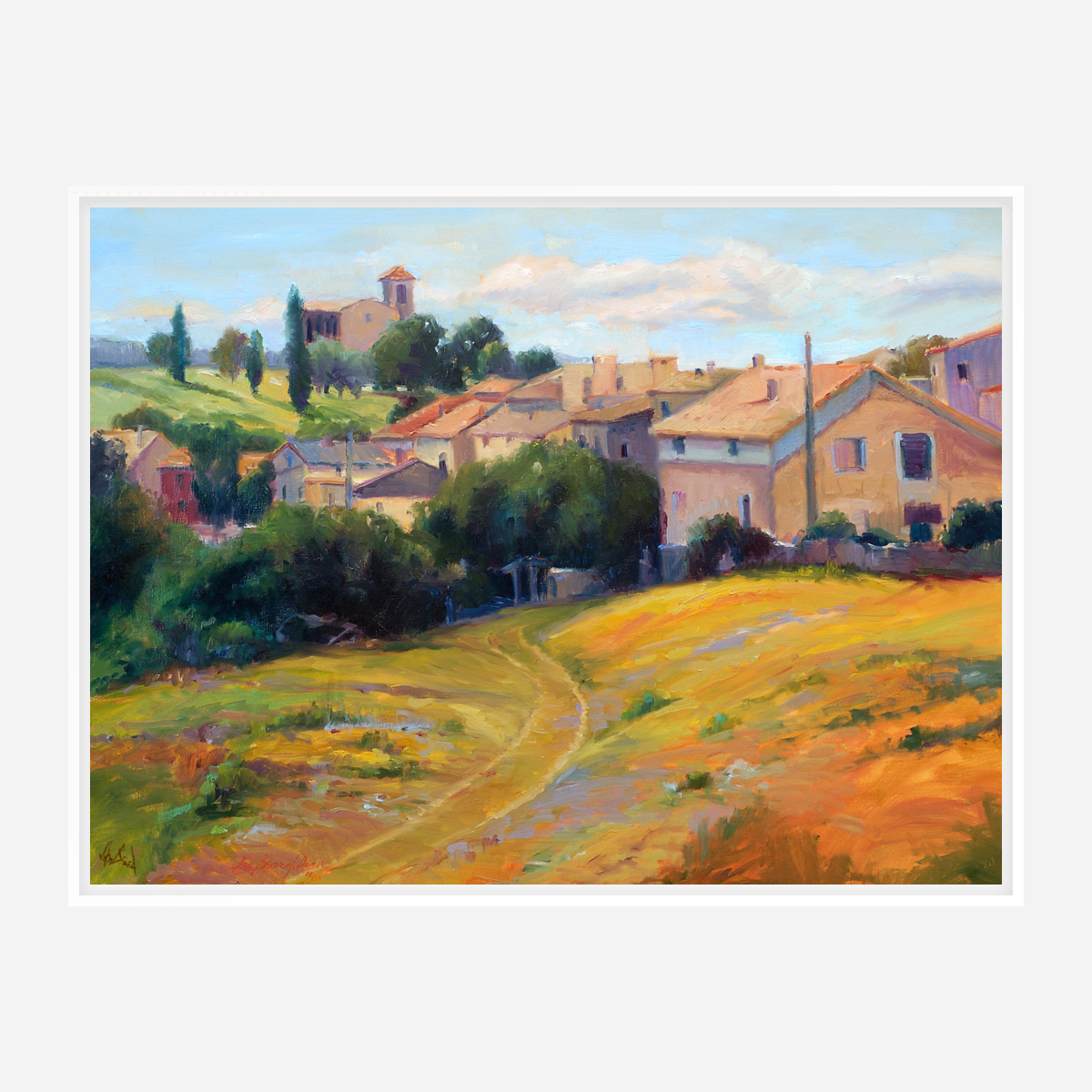 Spanish Village Artist Enhanced Canvas Print