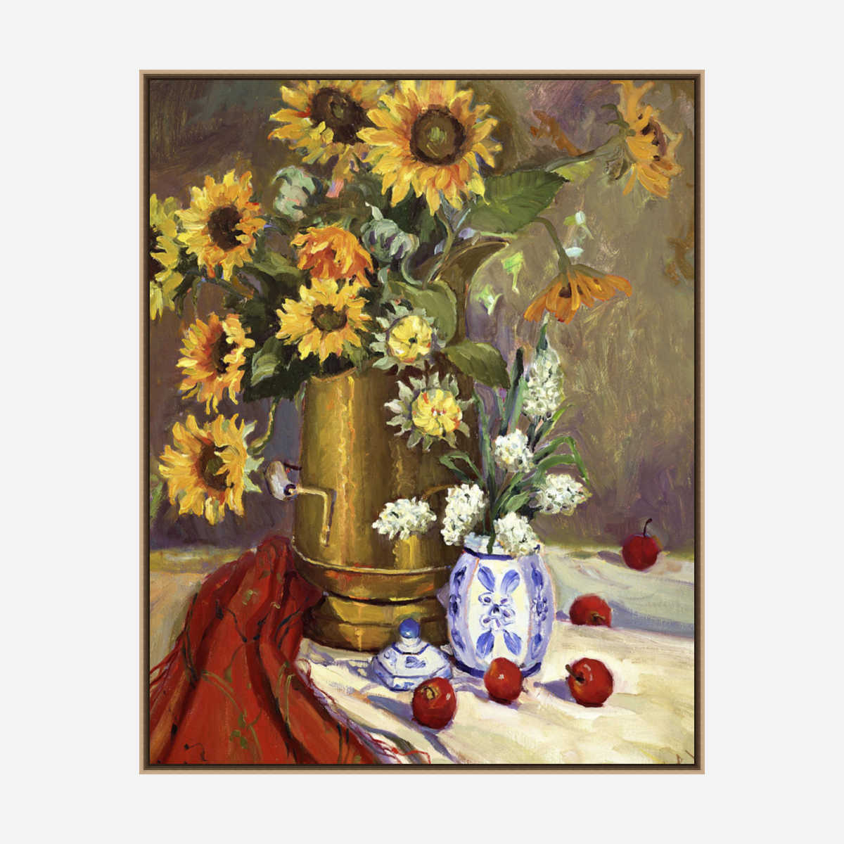 Dark Sunflowers Artist Enhanced Canvas Print