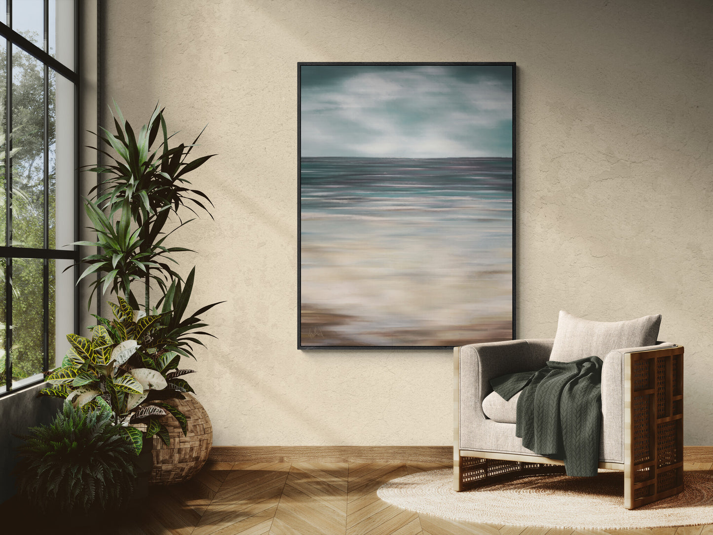 Ocean's Embrace Artist Enhanced Canvas Print