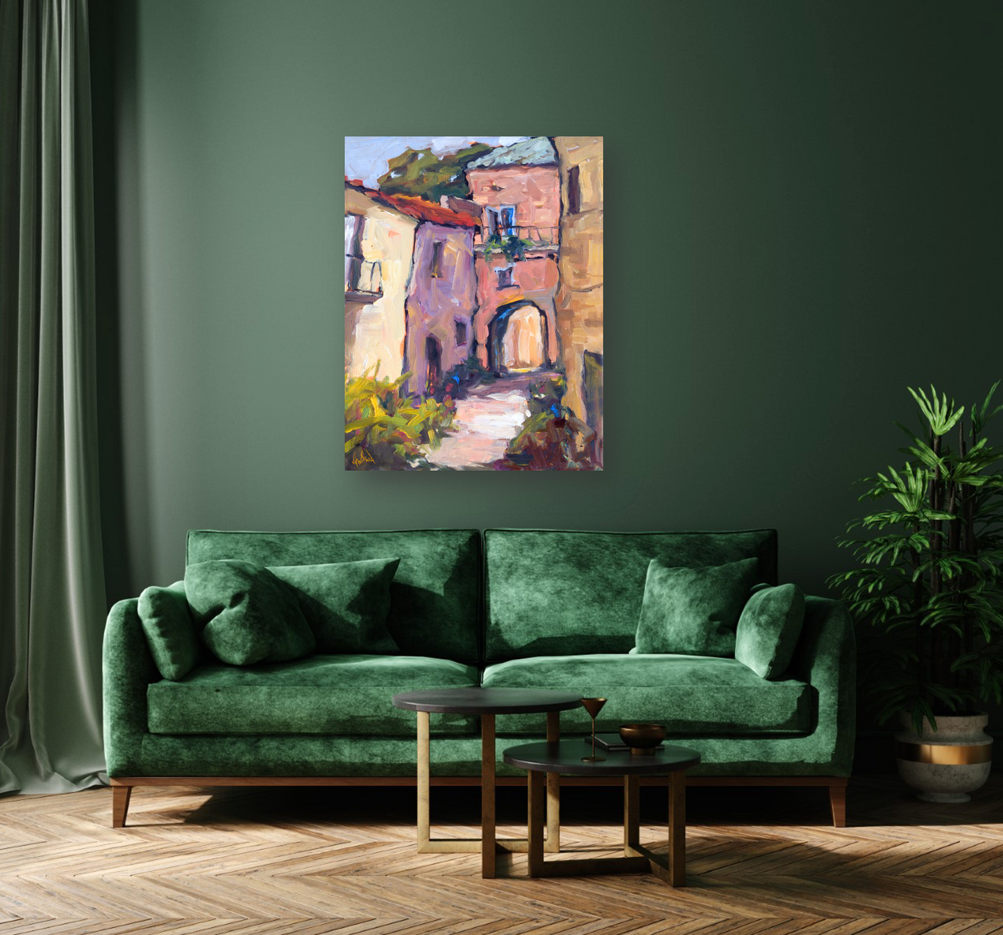 Sunlit Archway Artist Enhanced Canvas Print