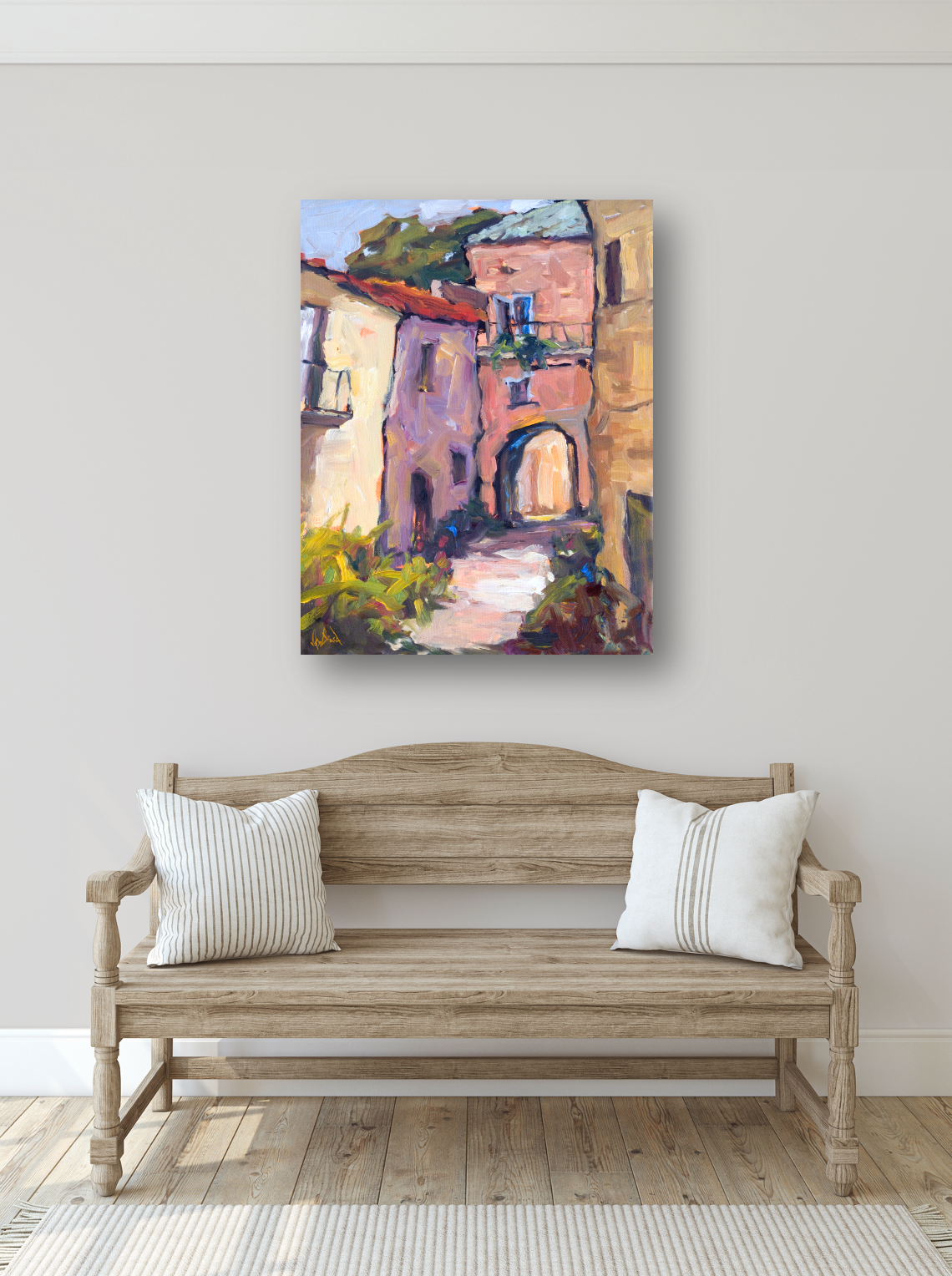 Sunlit Archway Artist Enhanced Canvas Print