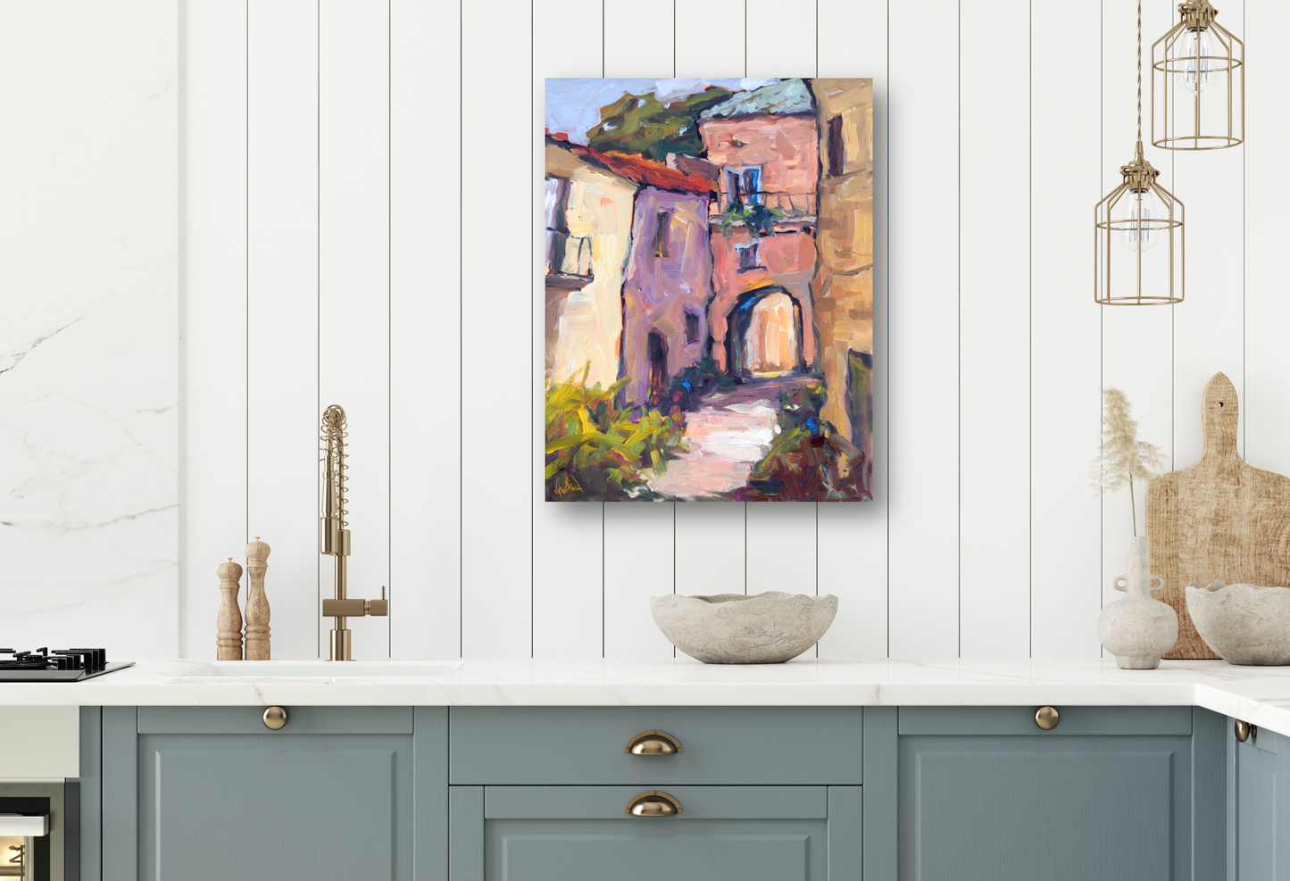 Sunlit Archway Artist Enhanced Canvas Print