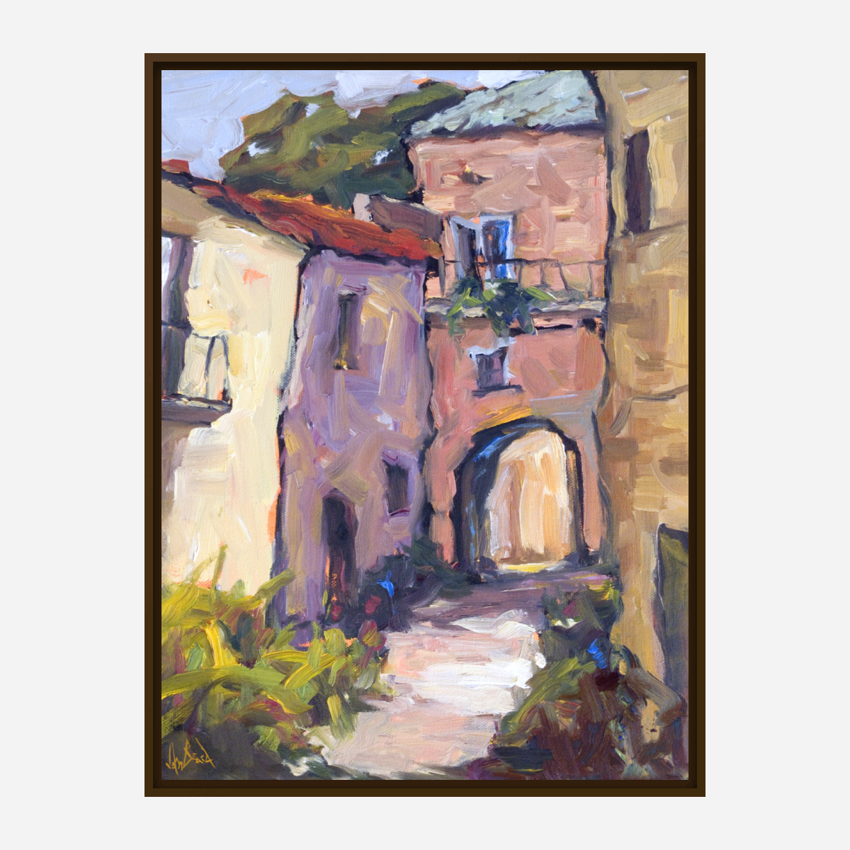 Sunlit Archway Artist Enhanced Canvas Print