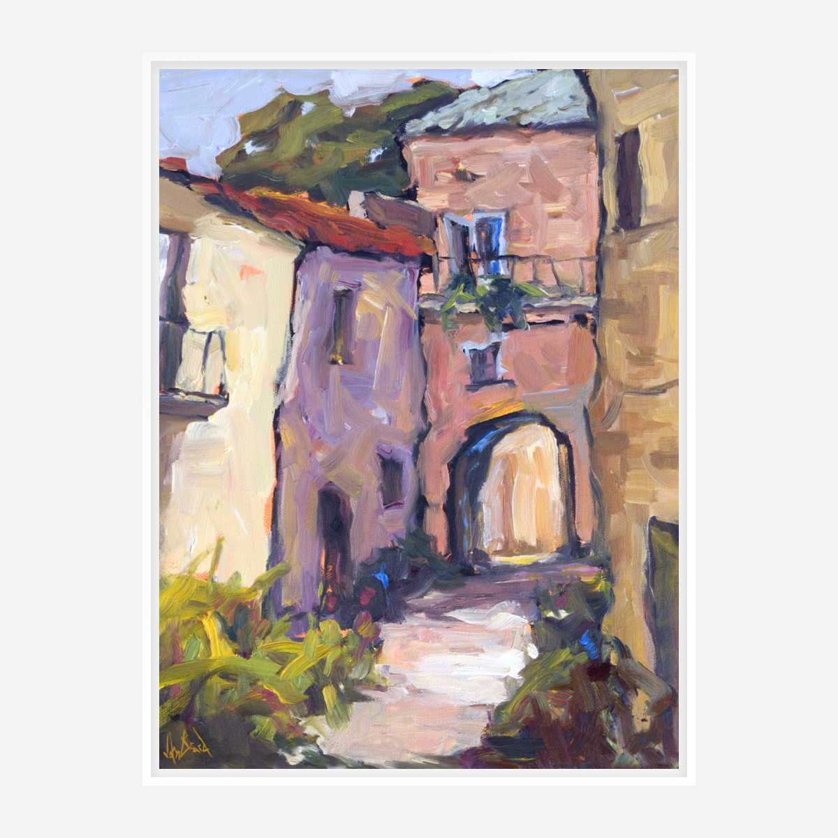 Sunlit Archway Artist Enhanced Canvas Print