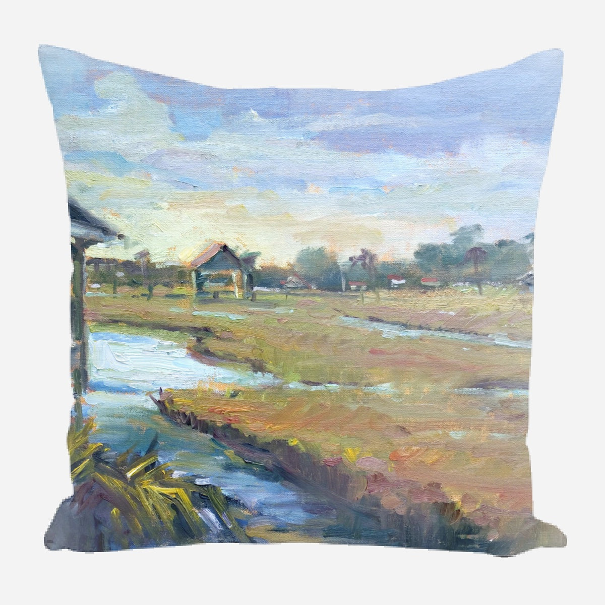 Sunlit Boathouse Pillow