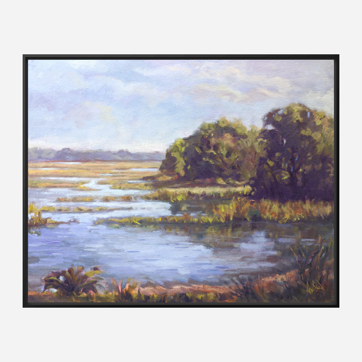 Sunlit Marsh Artist Enhanced Canvas Print