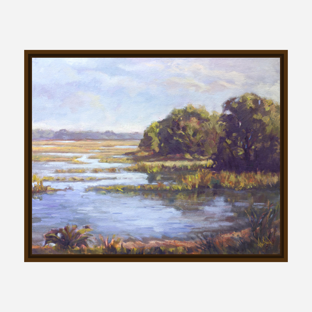 Sunlit Marsh Artist Enhanced Canvas Print