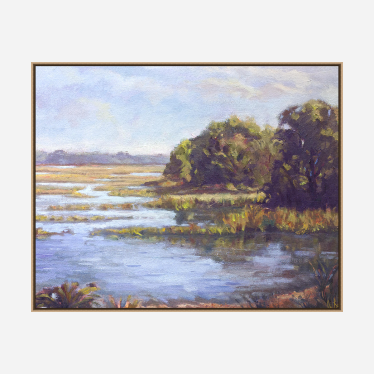 Sunlit Marsh Artist Enhanced Canvas Print