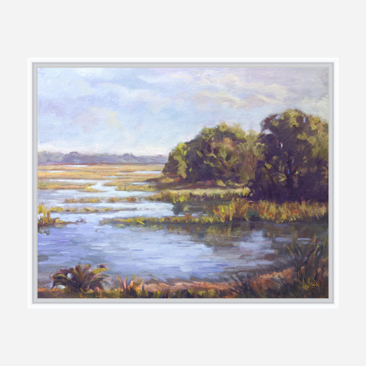 Sunlit Marsh Artist Enhanced Canvas Print