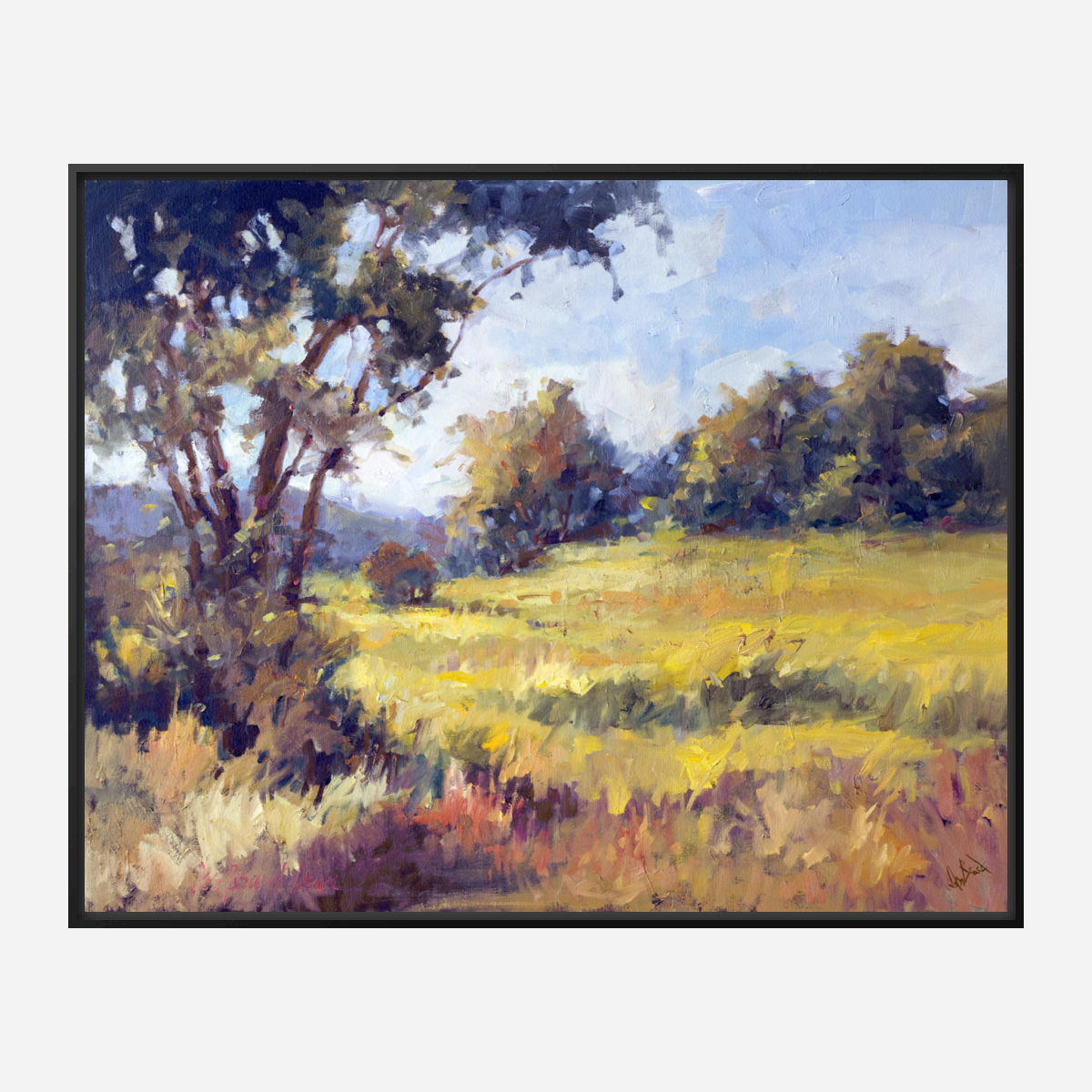 Sunlit Meadow Artist Enhanced Canvas Print