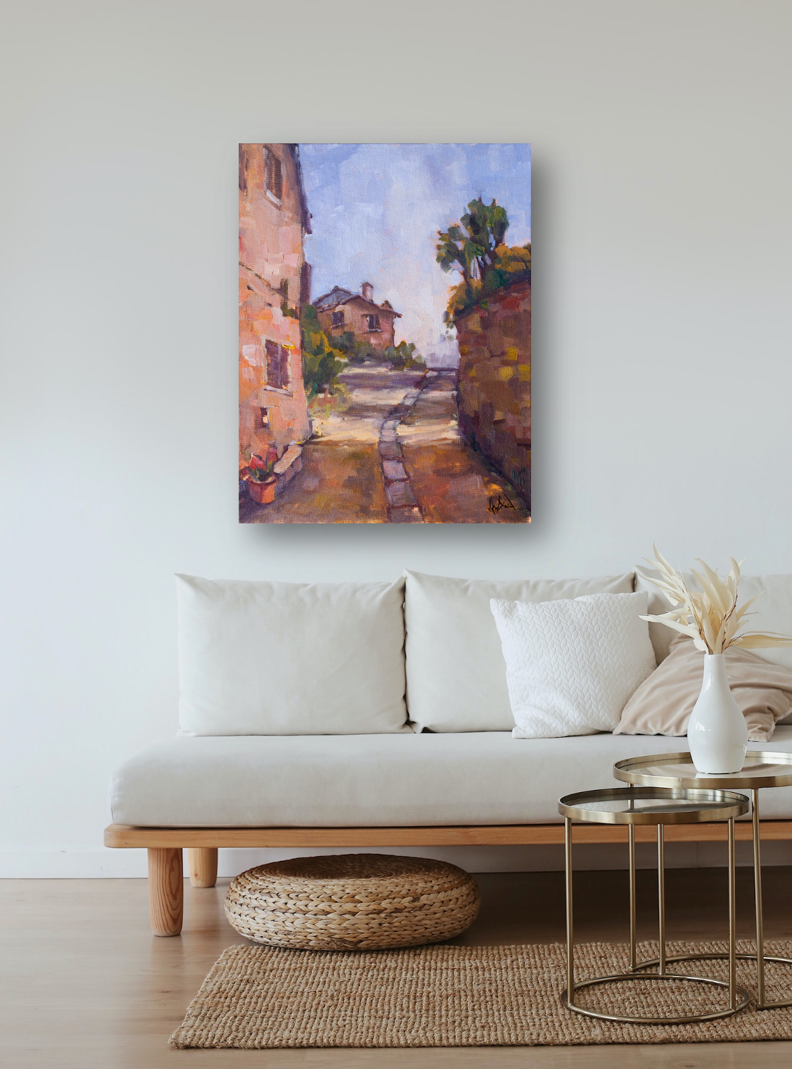 Sunlit Path Artist Enhanced Canvas Print