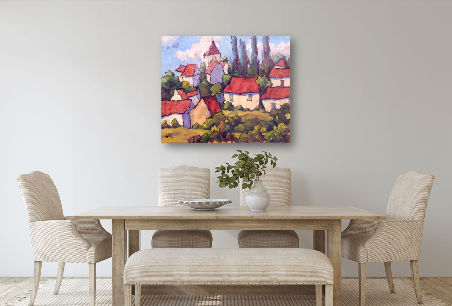 Sunlit Rooftops Artist Enhanced Canvas Print