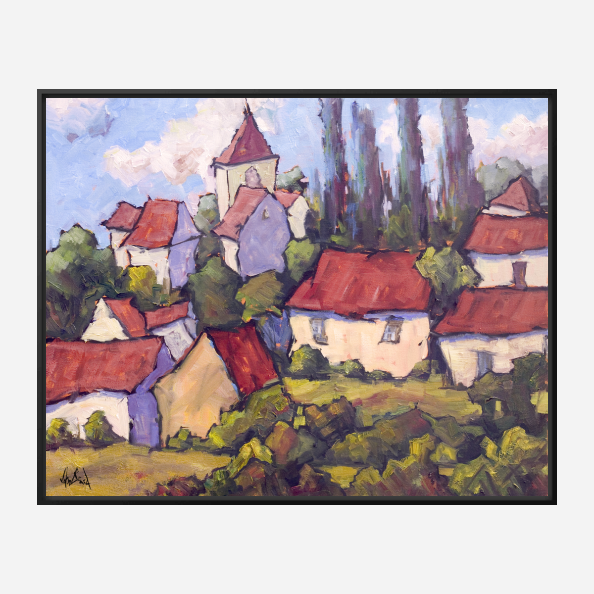 Sunlit Rooftops Artist Enhanced Canvas Print