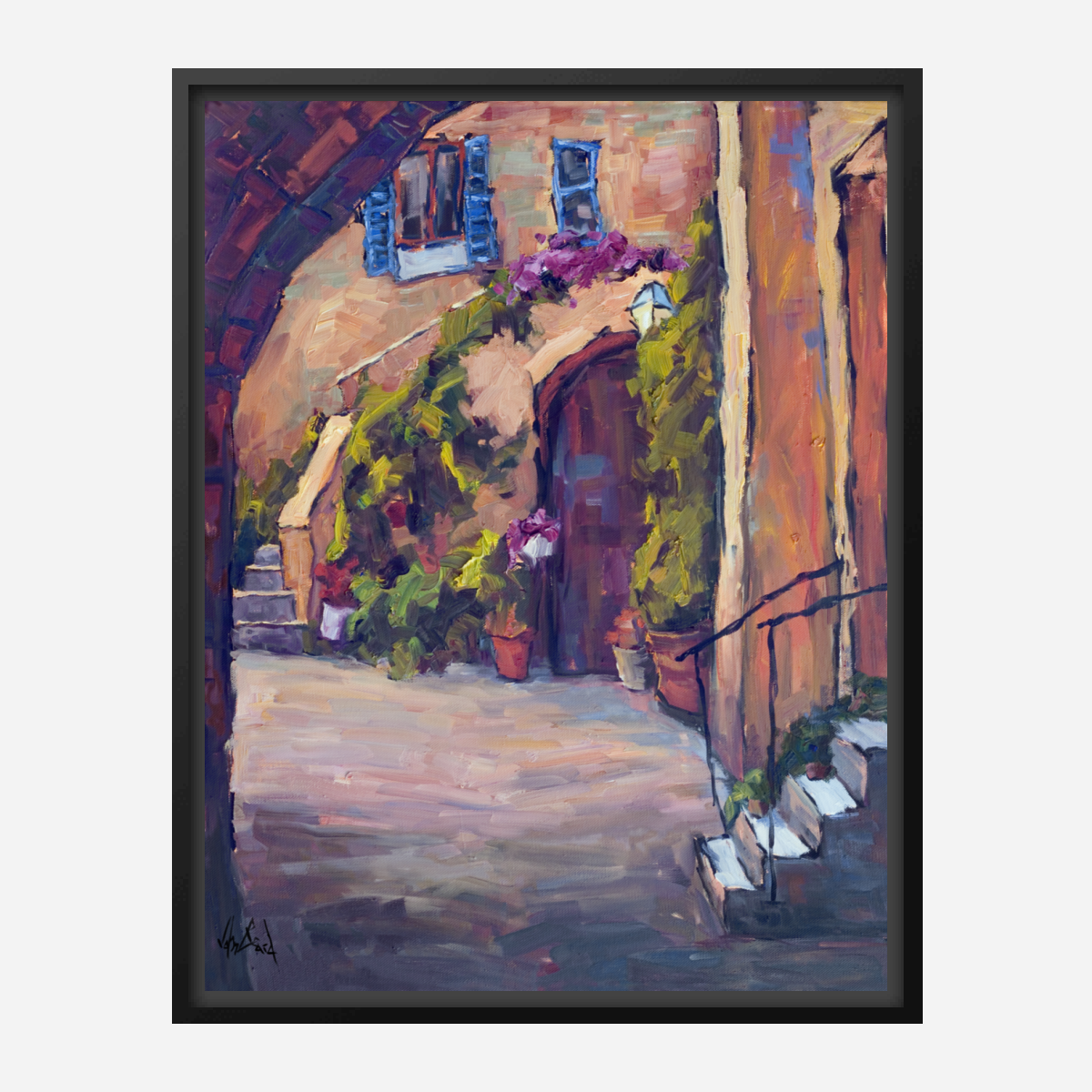 Through an Archway Artist Enhanced Canvas Print