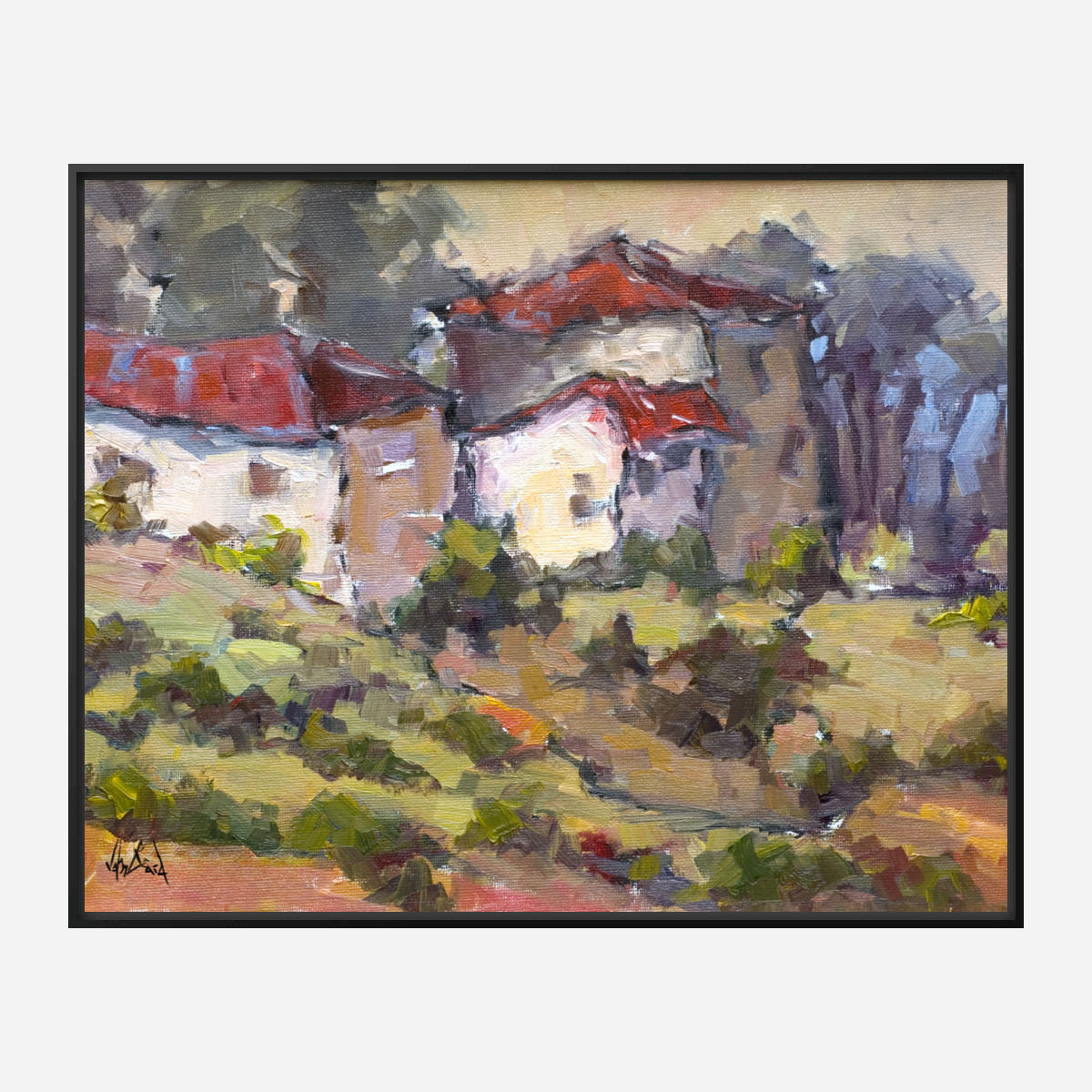 Tuscan Farmhouse Artist Enhanced Canvas Print