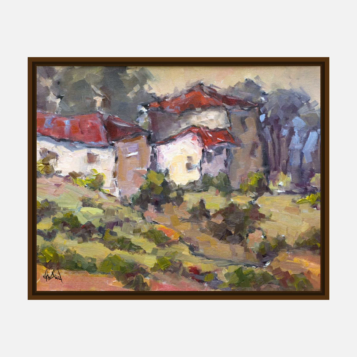 Tuscan Farmhouse Artist Enhanced Canvas Print