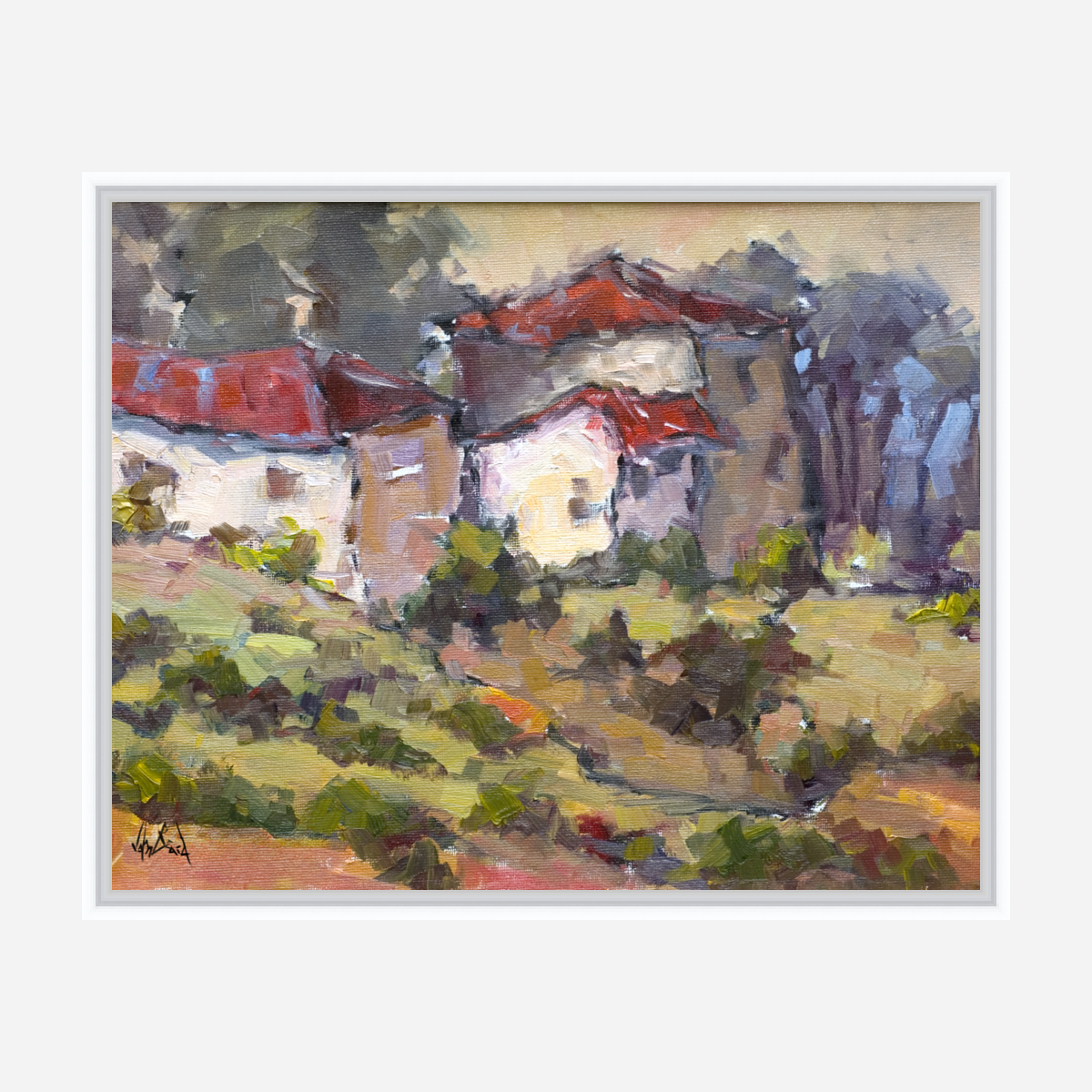 Tuscan Farmhouse Artist Enhanced Canvas Print