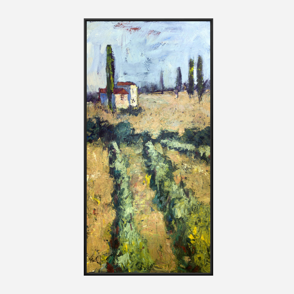 Tuscan Vineyard Artist Enhanced Canvas Print