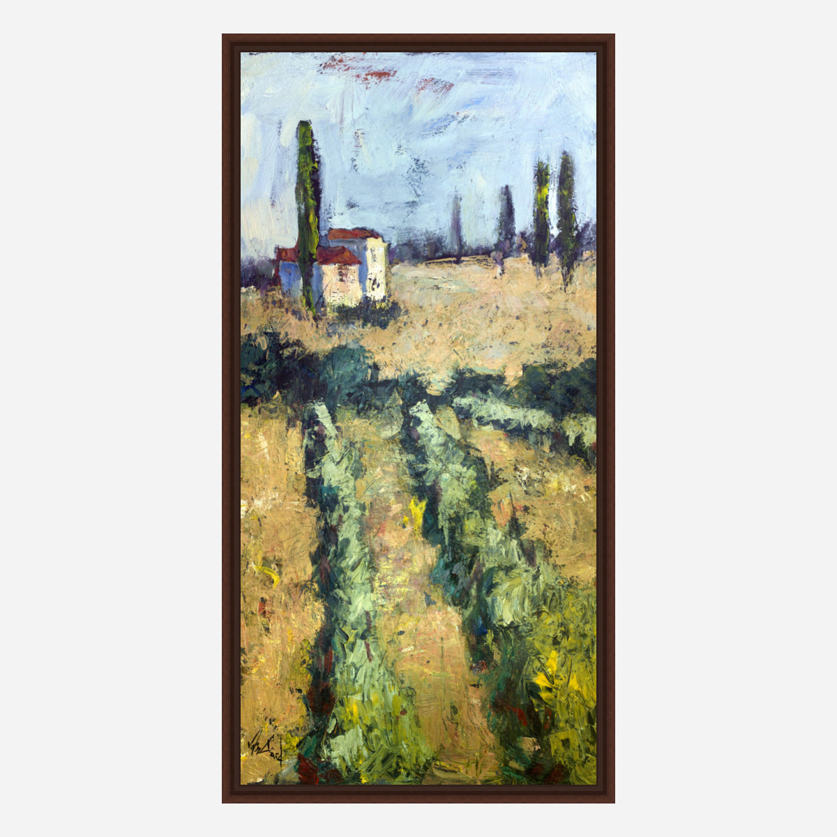 Tuscan Vineyard Artist Enhanced Canvas Print