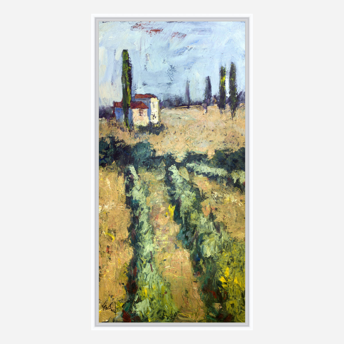 Tuscan Vineyard Artist Enhanced Canvas Print