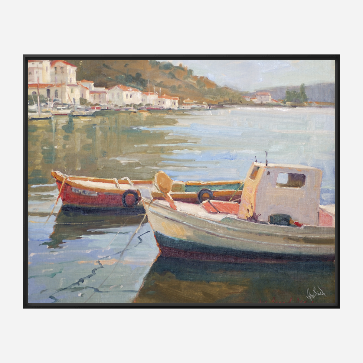 Two Boats Artist Enhanced Canvas Print