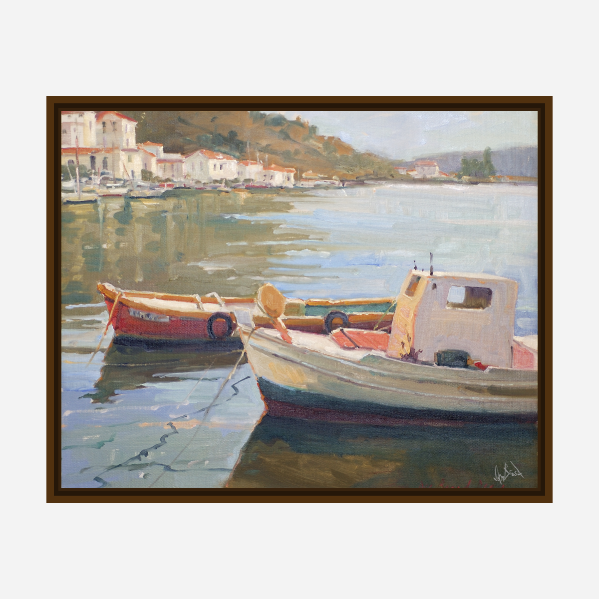 Two Boats Artist Enhanced Canvas Print