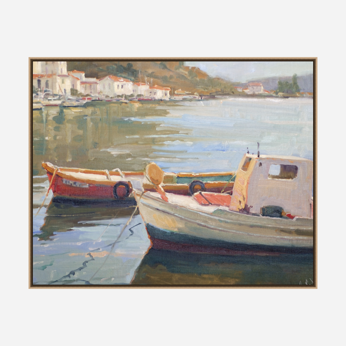 Two Boats Artist Enhanced Canvas Print