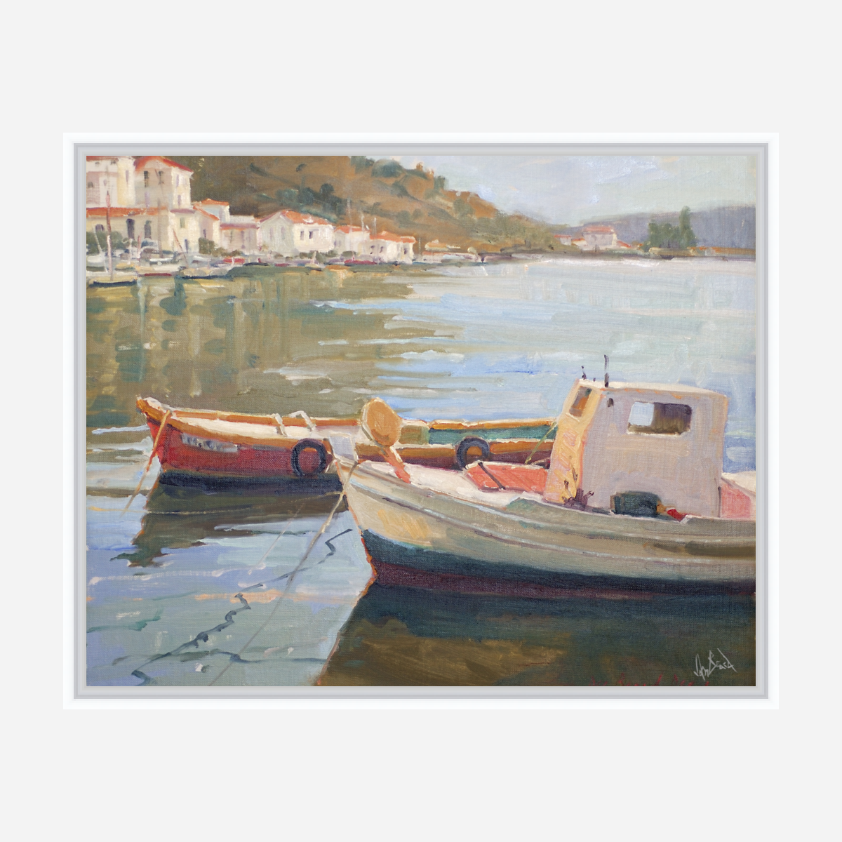 Two Boats Artist Enhanced Canvas Print