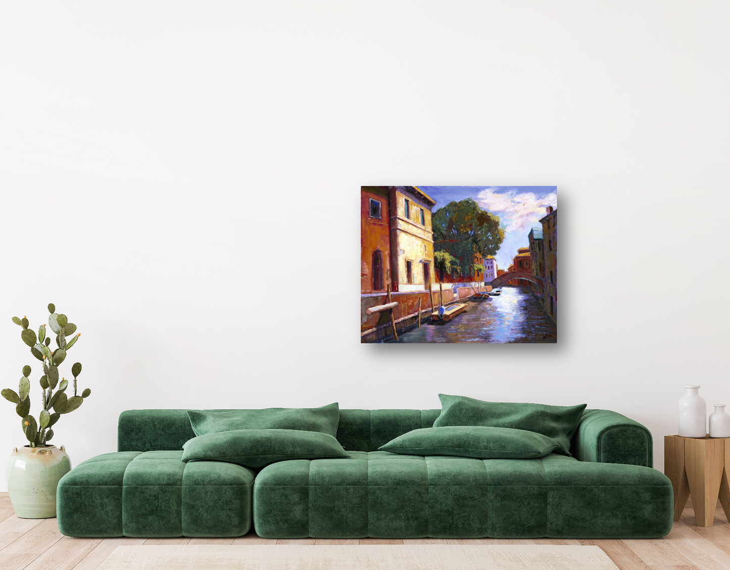 Venice Canal Artist Enhanced Canvas Print