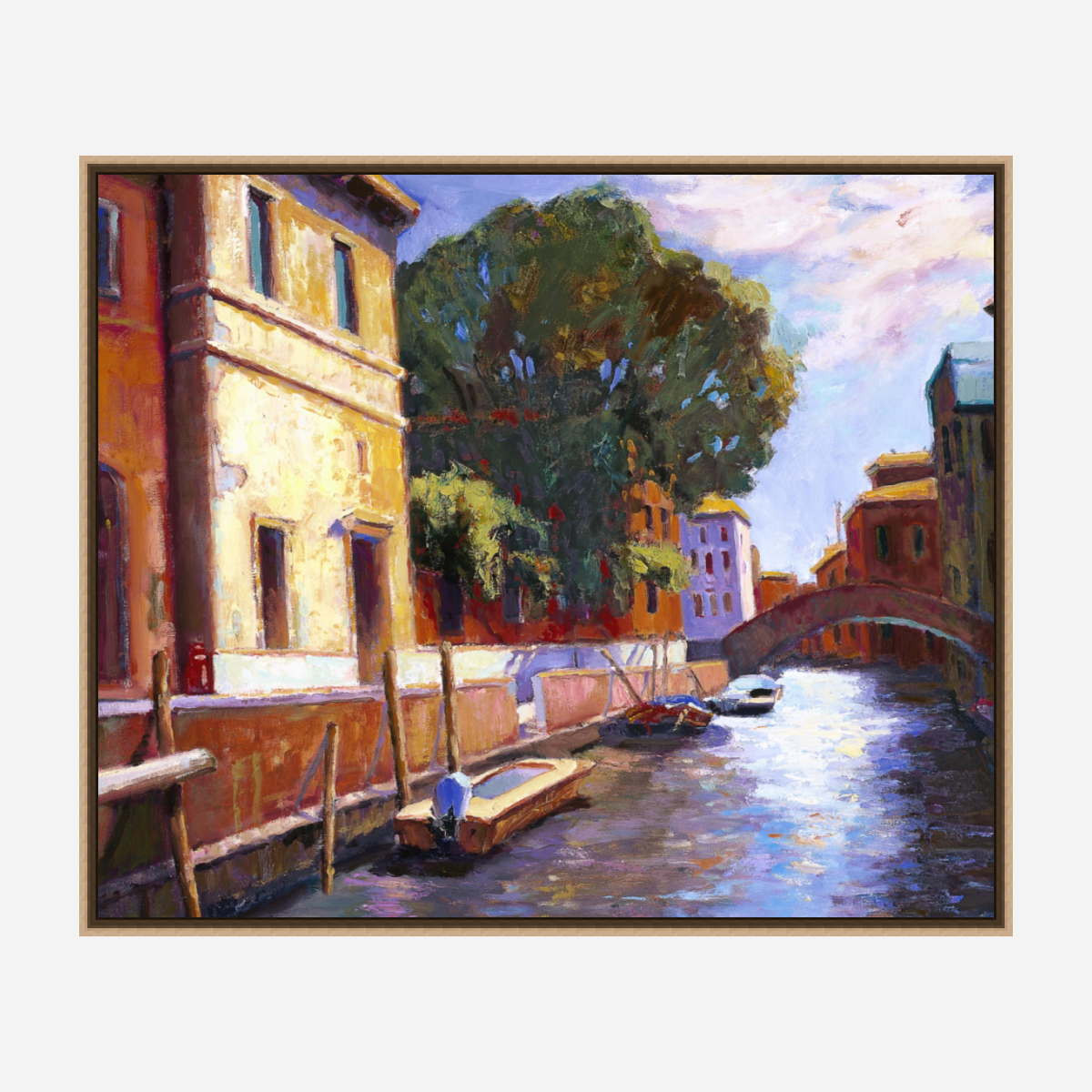 Venice Canal Artist Enhanced Canvas Print