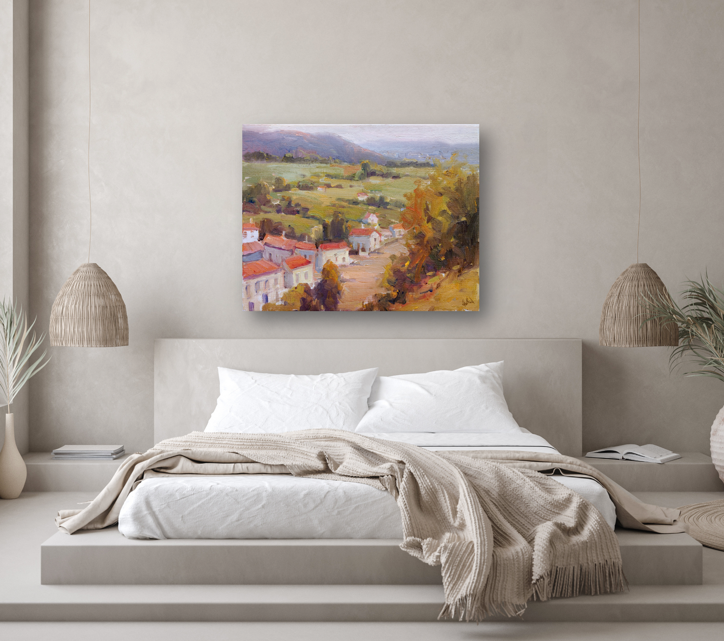 Village in France Artist Enhanced Canvas Print