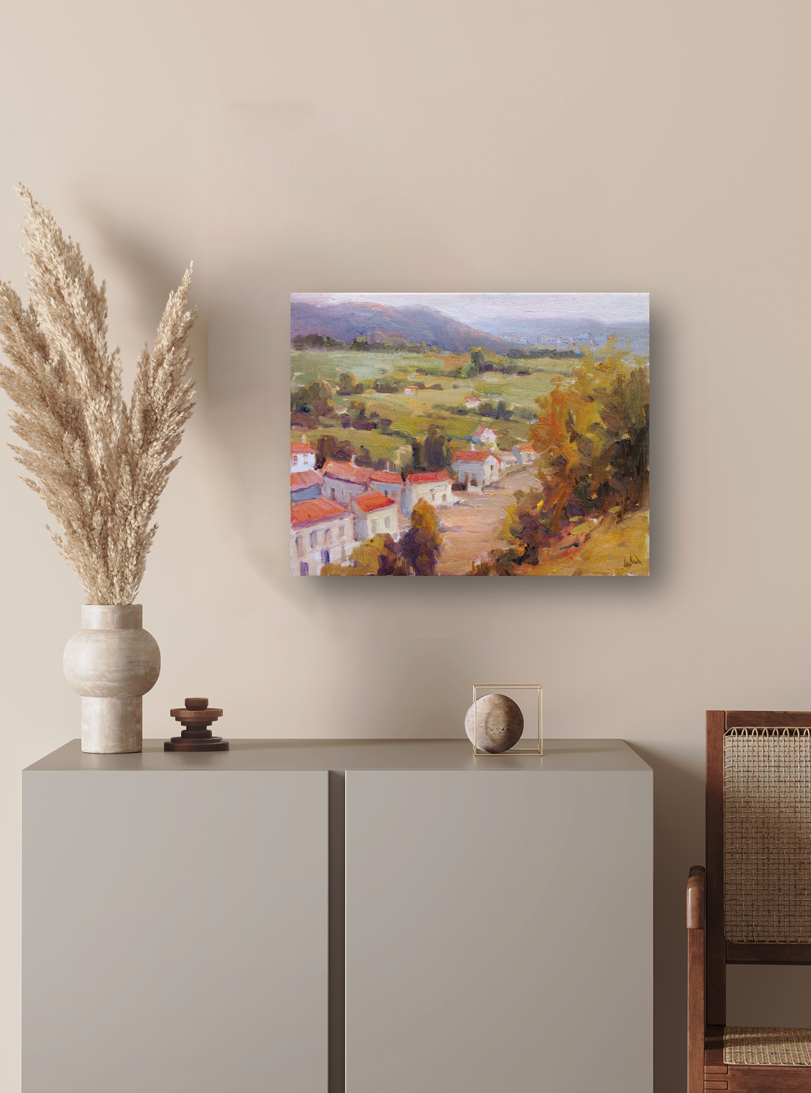 Village in France Artist Enhanced Canvas Print