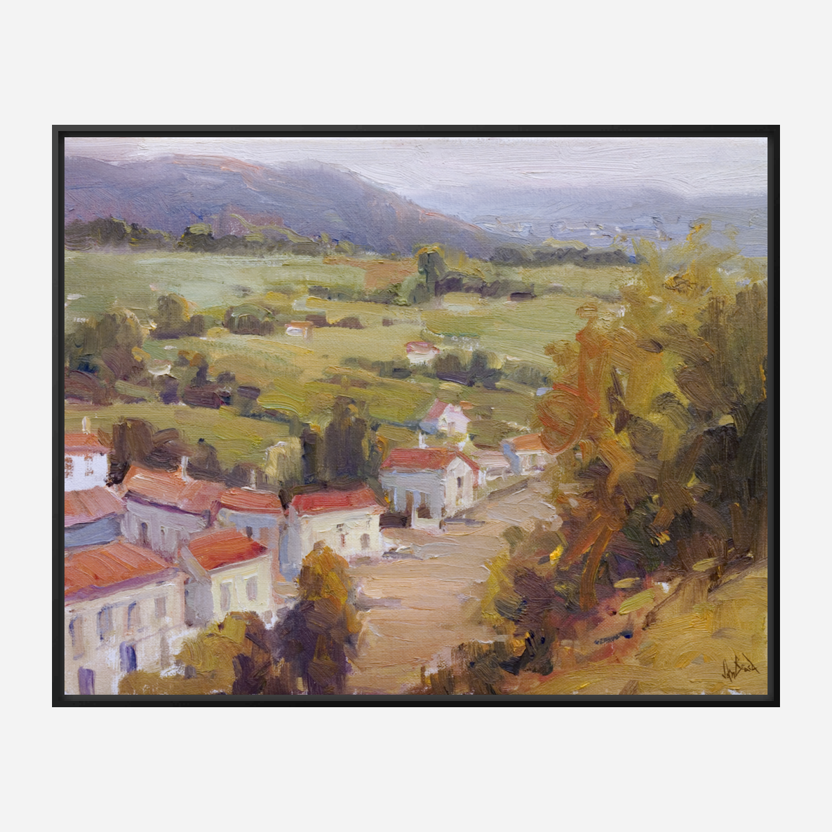 Village in France Artist Enhanced Canvas Print