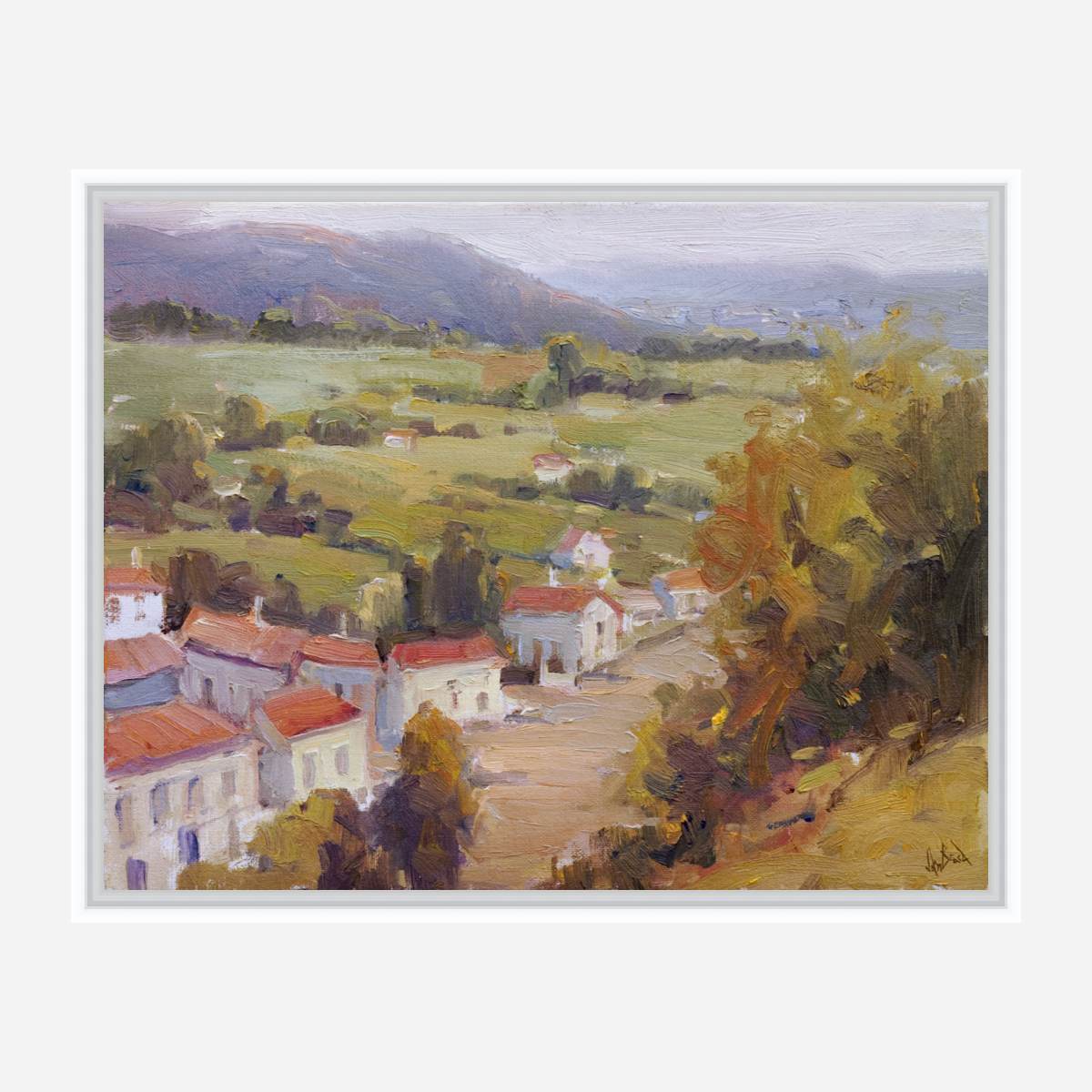 Village in France Artist Enhanced Canvas Print