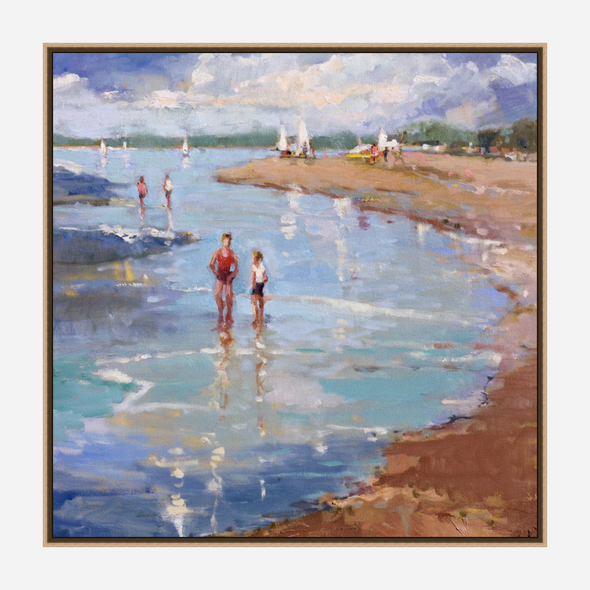 Walking in Lowtide Artist Canvas Enhanced Print