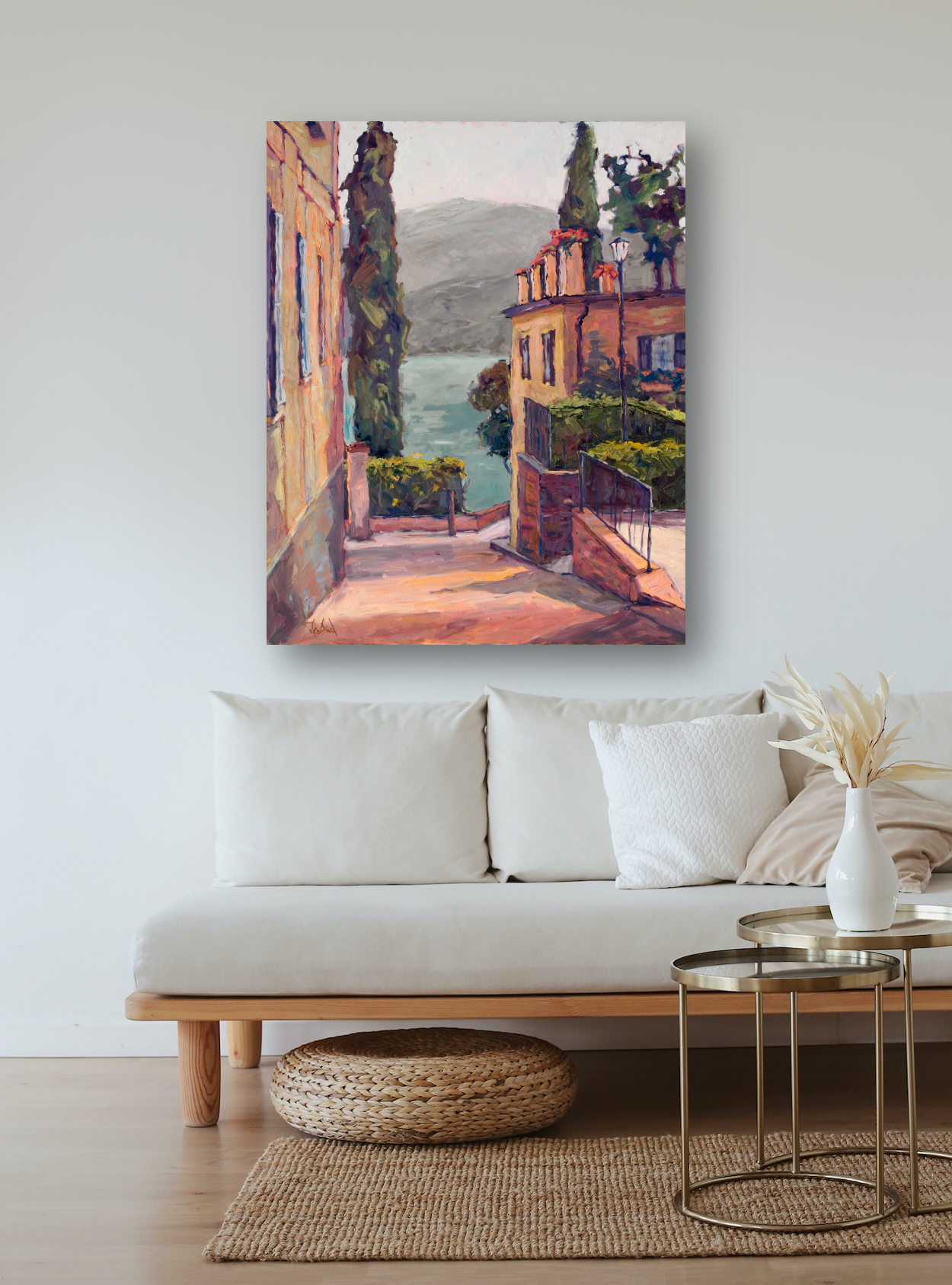 Waterside Villas Artist Enhanced Canvas Print