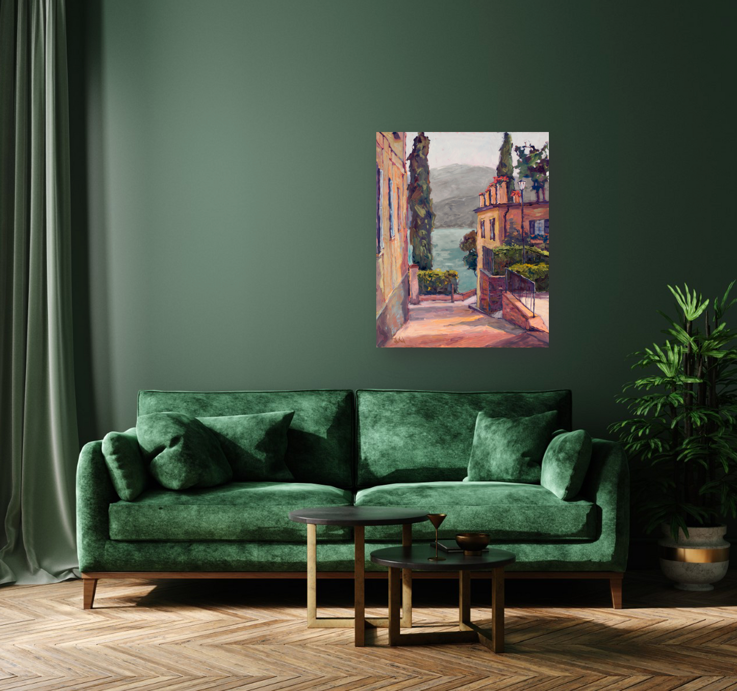 Waterside Villas Artist Enhanced Canvas Print