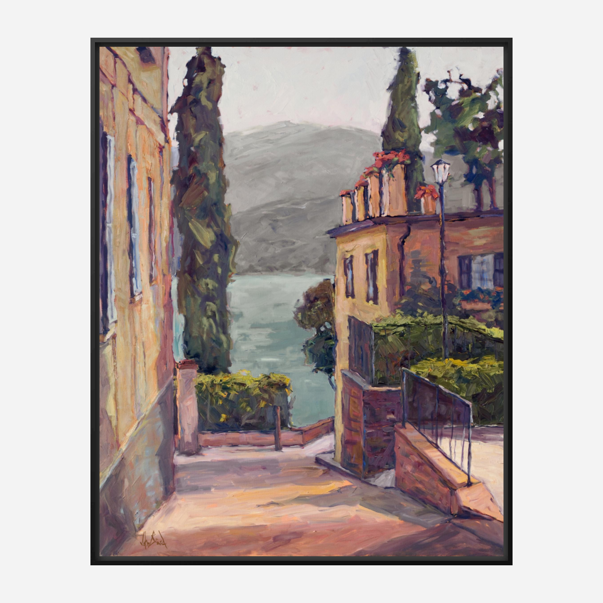 Waterside Villas Artist Enhanced Canvas Print