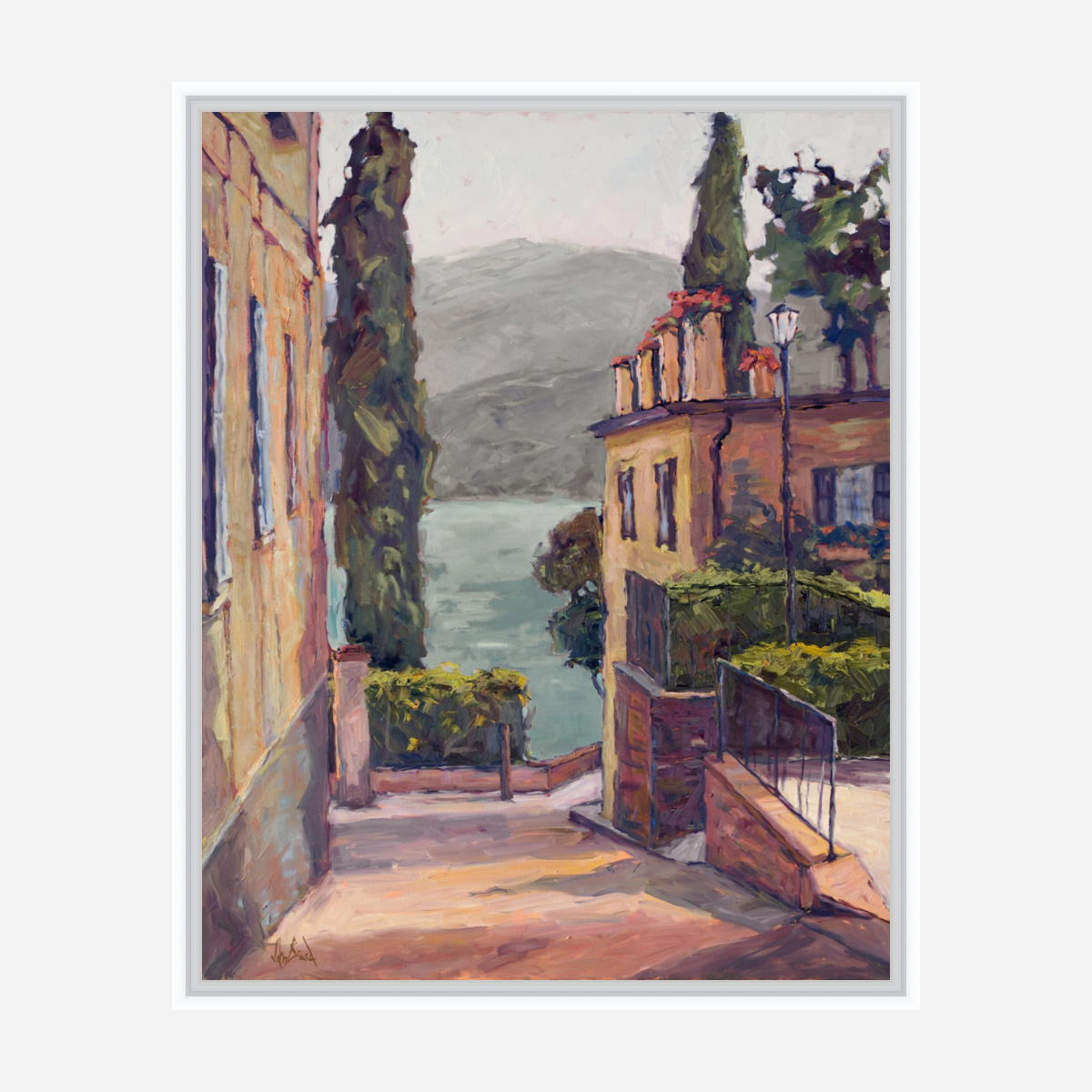 Waterside Villas Artist Enhanced Canvas Print