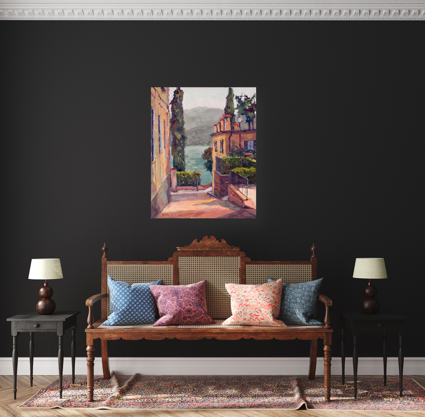 Waterside Villas Artist Enhanced Canvas Print