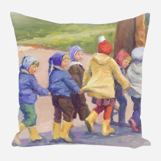 Yellow Rain Boots Pillow