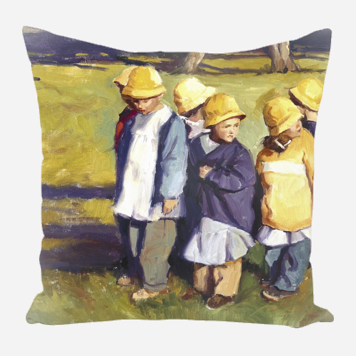 Yellow Rain Hats Pillow