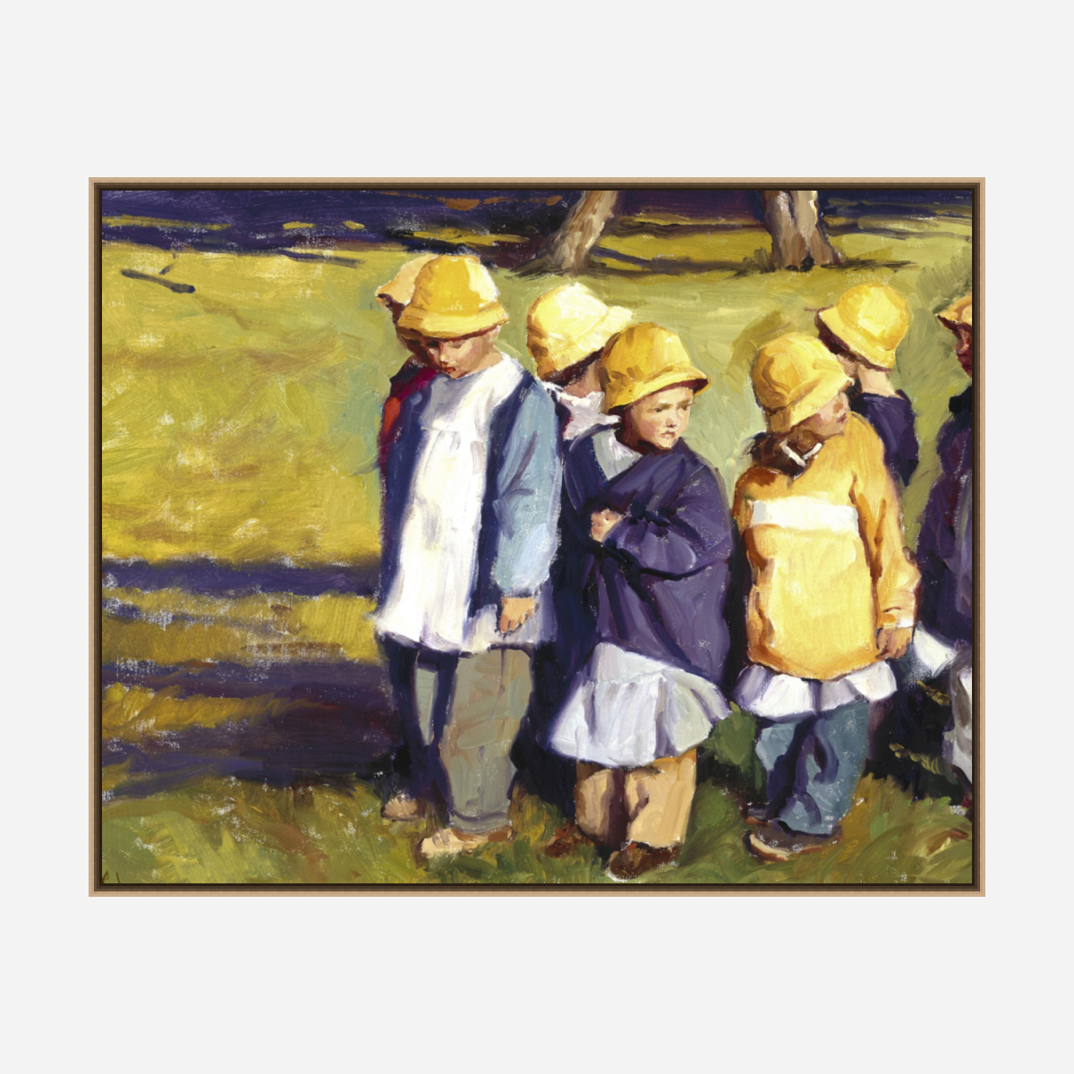 Yellow Rain Hats Artist Enhanced Canvas Print