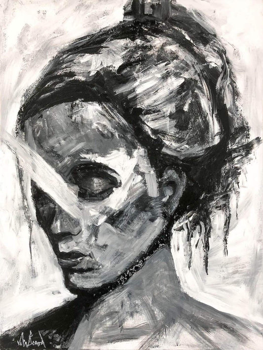 Abstract Art Abstract Girl Black & White John Beard Collection